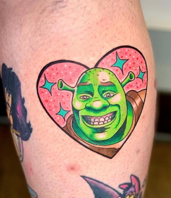 shrek tattoos, funny tattoos, hilarious tattoos, Shrek memes, ogre tattoos, meme tattoos