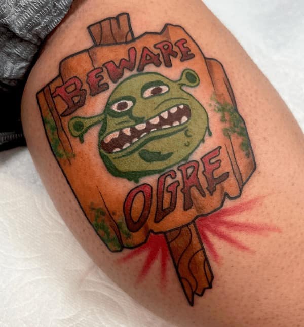 shrek tattoos, funny tattoos, hilarious tattoos, Shrek memes, ogre tattoos, meme tattoos