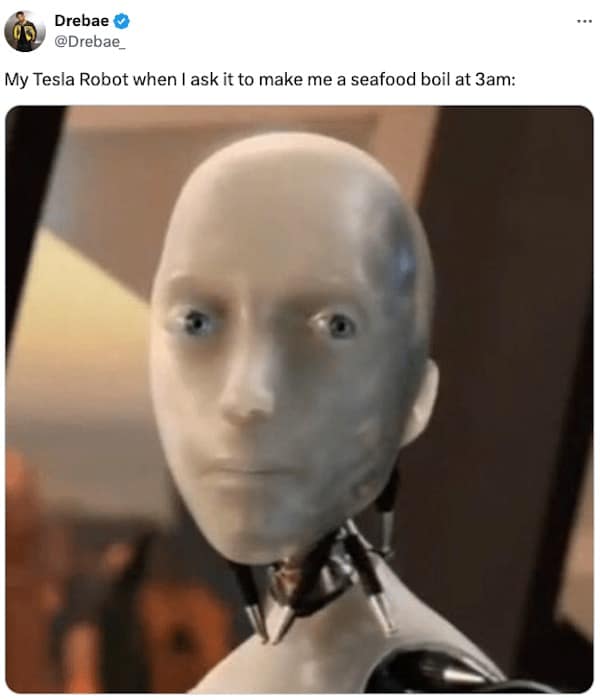 tesla AI robot memes, robot memes, Tesla memes, AI humor, technology memes, AI jokes, robot humor, tech jokes, AI memes, funny robot memes