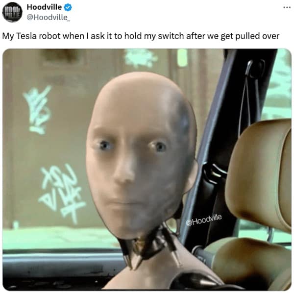 tesla AI robot memes, robot memes, Tesla memes, AI humor, technology memes, AI jokes, robot humor, tech jokes, AI memes, funny robot memes