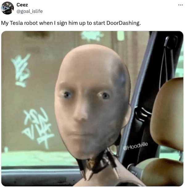 tesla AI robot memes, robot memes, Tesla memes, AI humor, technology memes, AI jokes, robot humor, tech jokes, AI memes, funny robot memes