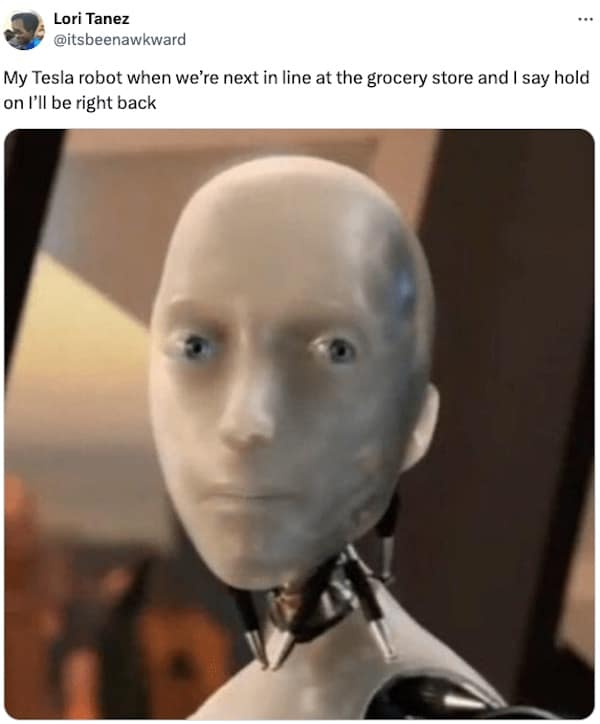 tesla AI robot memes, robot memes, Tesla memes, AI humor, technology memes, AI jokes, robot humor, tech jokes, AI memes, funny robot memes
