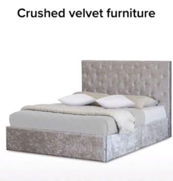 Crushed velvet furniture