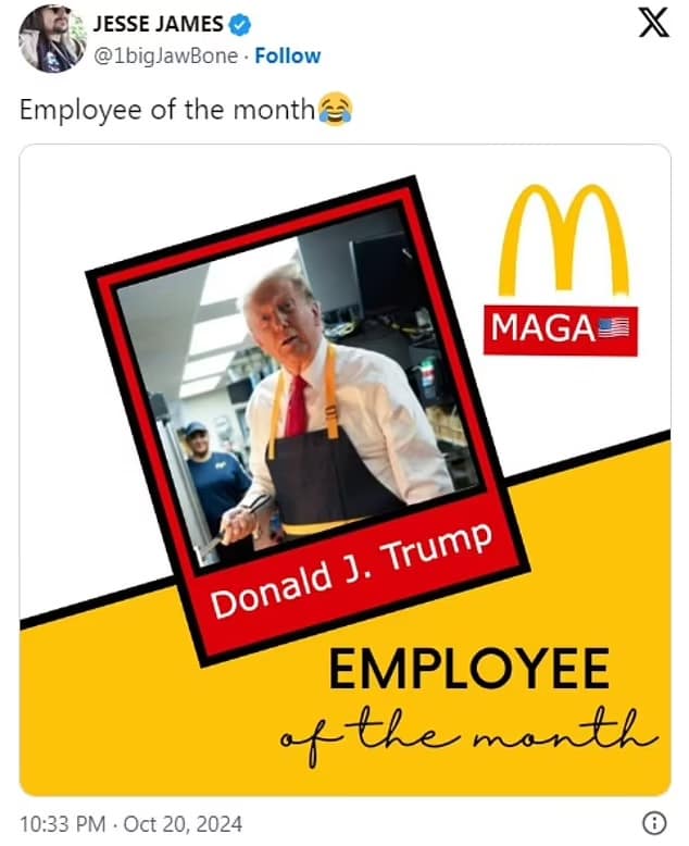 Trump working at mcdonald's memes, Trump mcdonald's memes, Trump fast food memes, Trump McDonald's jokes, Trump drive-thru memes, Trump burger memes, Trump McDonald's parody, Trump fast food stunt memes