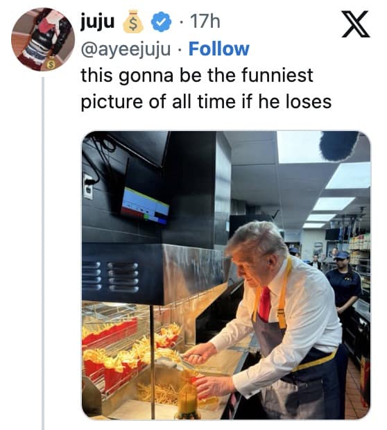 Trump working at mcdonald's memes, Trump mcdonald's memes, Trump fast food memes, Trump McDonald's jokes, Trump drive-thru memes, Trump burger memes, Trump McDonald's parody, Trump fast food stunt memes