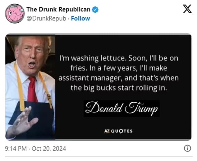 Trump working at mcdonald's memes, Trump mcdonald's memes, Trump fast food memes, Trump McDonald's jokes, Trump drive-thru memes, Trump burger memes, Trump McDonald's parody, Trump fast food stunt memes