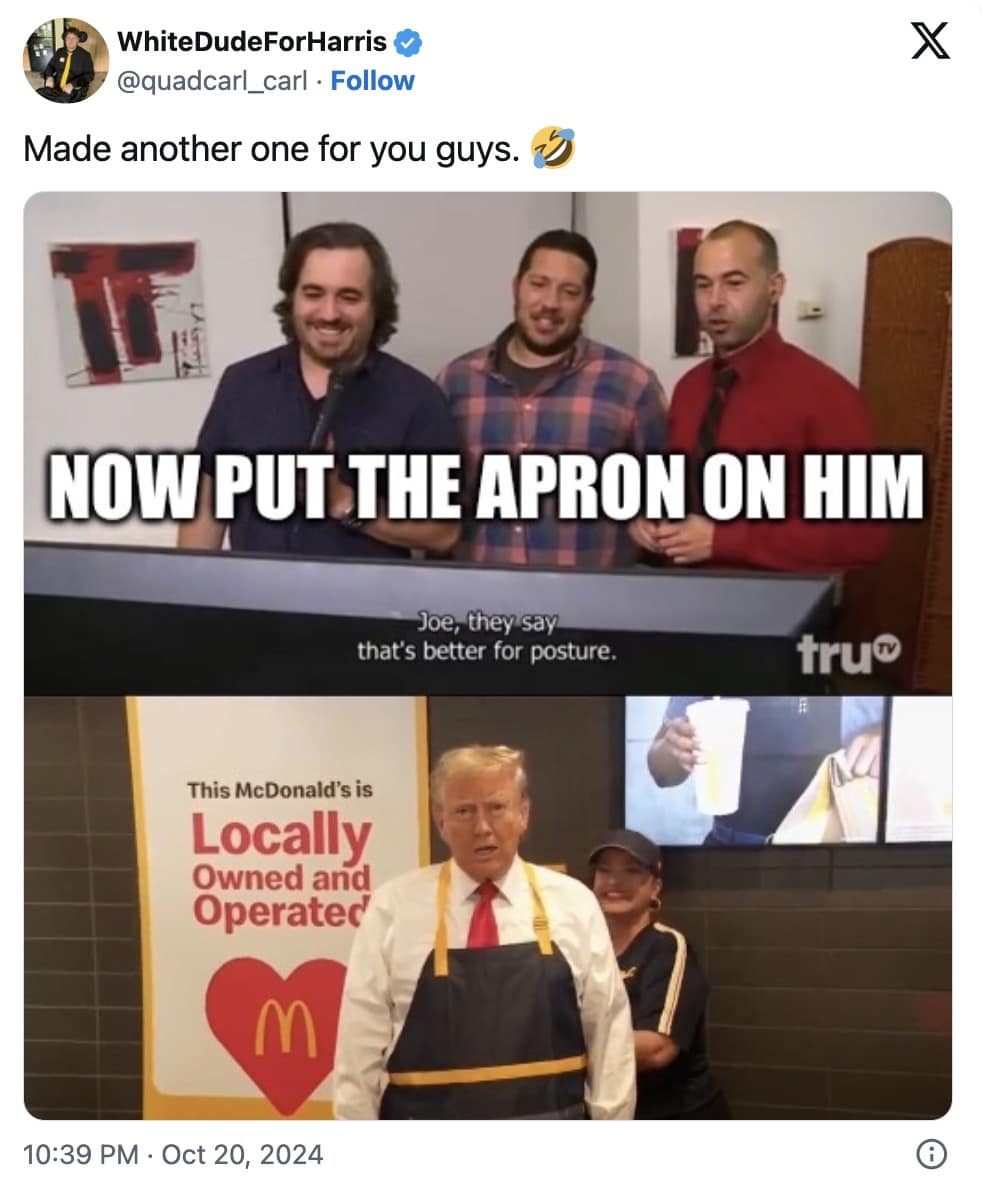Trump working at mcdonald's memes, Trump mcdonald's memes, Trump fast food memes, Trump McDonald's jokes, Trump drive-thru memes, Trump burger memes, Trump McDonald's parody, Trump fast food stunt memes