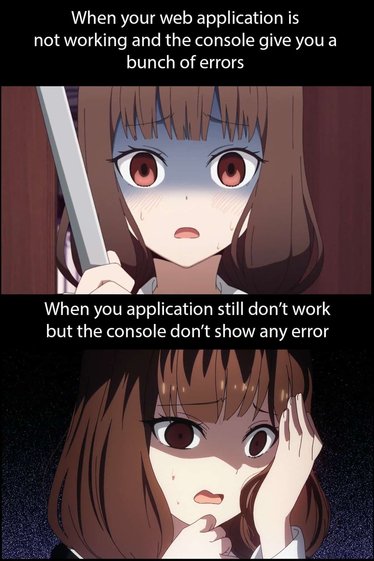 anime memes, programmer memes, anime humor, anime funny images, anime jokes, Computer nerd memes, heek humor, Computer science memes, coding jokes, programming memes