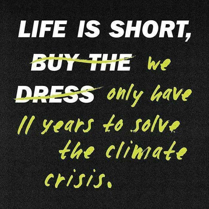 LIFE IS SHORT, BUY THE We DRESS only have Il years to solve the climate crisis.