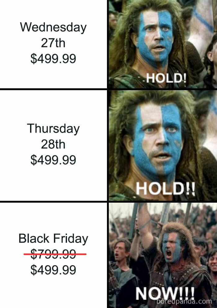 Black Friday meme, Shopping fails: retail fails, purchase fails, consumer fails