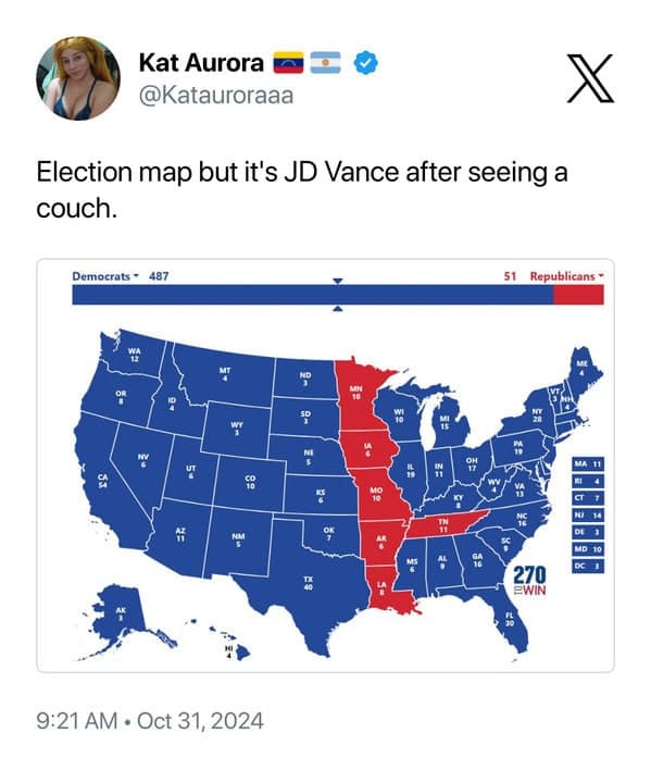 electoral college map memes, funny electoral college maps, electoral college memes, election map memes, election memes, political memes, presidential election humor; voting memes, election humor, electoral votes jokes