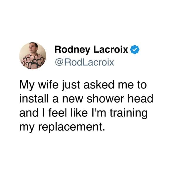 My wife just asked me to install a new shower head and I feel like I'm training my replacement.