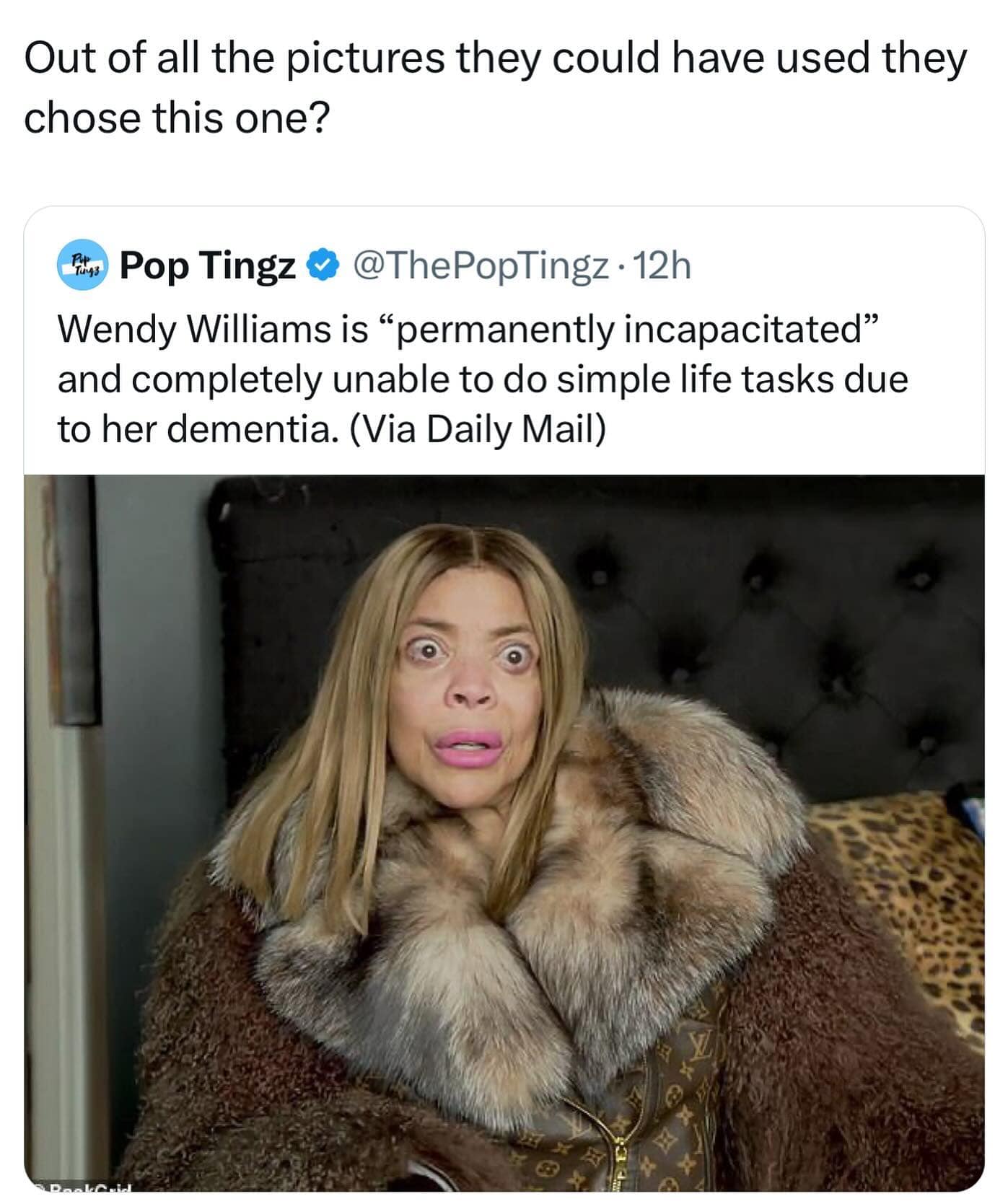 Out of all the pictures they could have used they chose this one? Wendy Williams