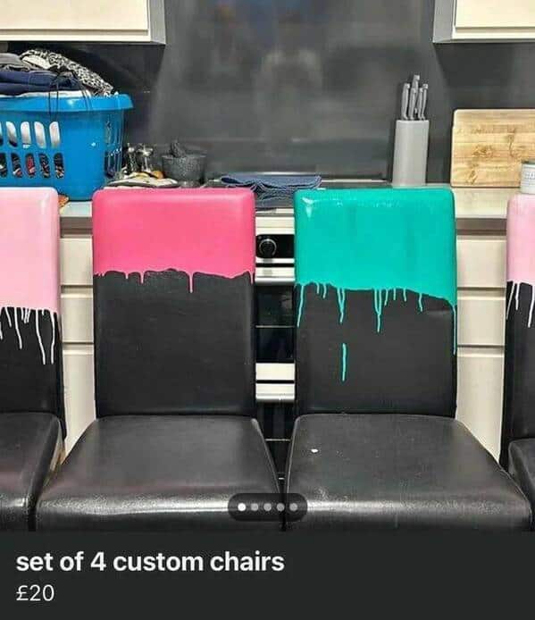 set of 4 custom chairs