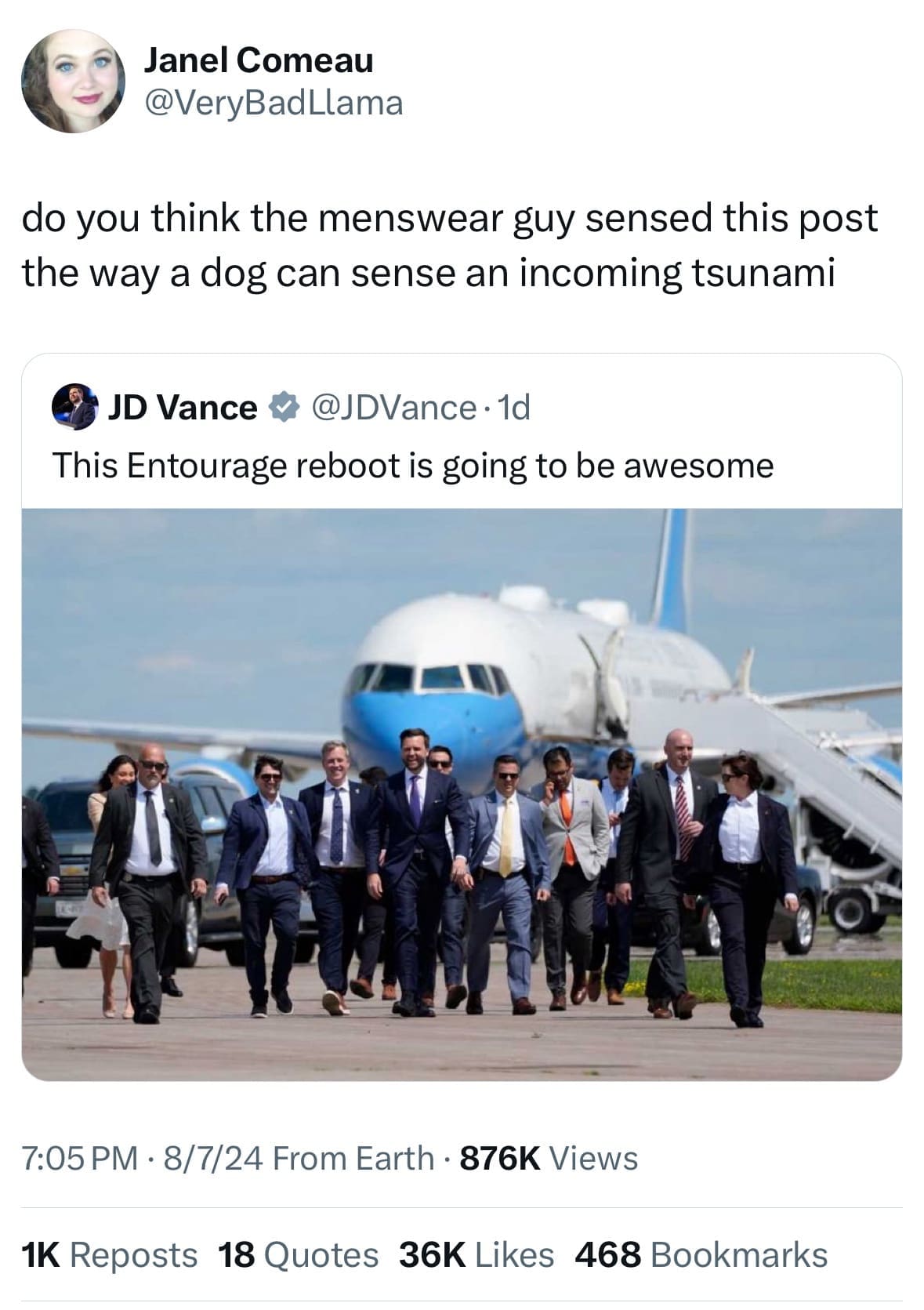 do you think the menswear guy sensed this post the way a dog can sense an incoming tsunami