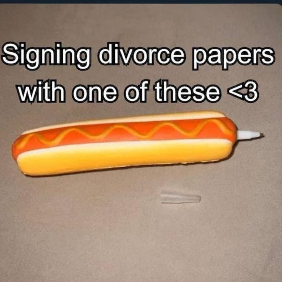 Signing divorce papers with one of these