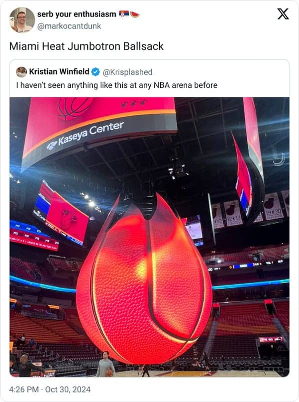 Miami Heat Jumbotron Ballsack