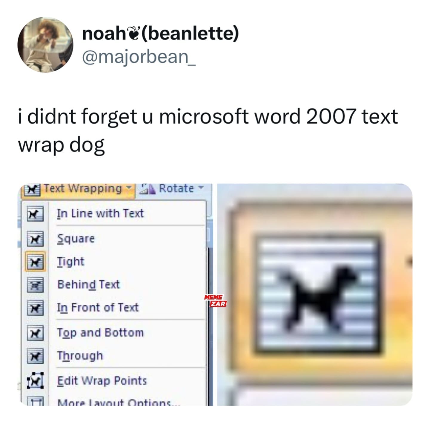 i didnt forget u microsoft word 2007 text wrap dog