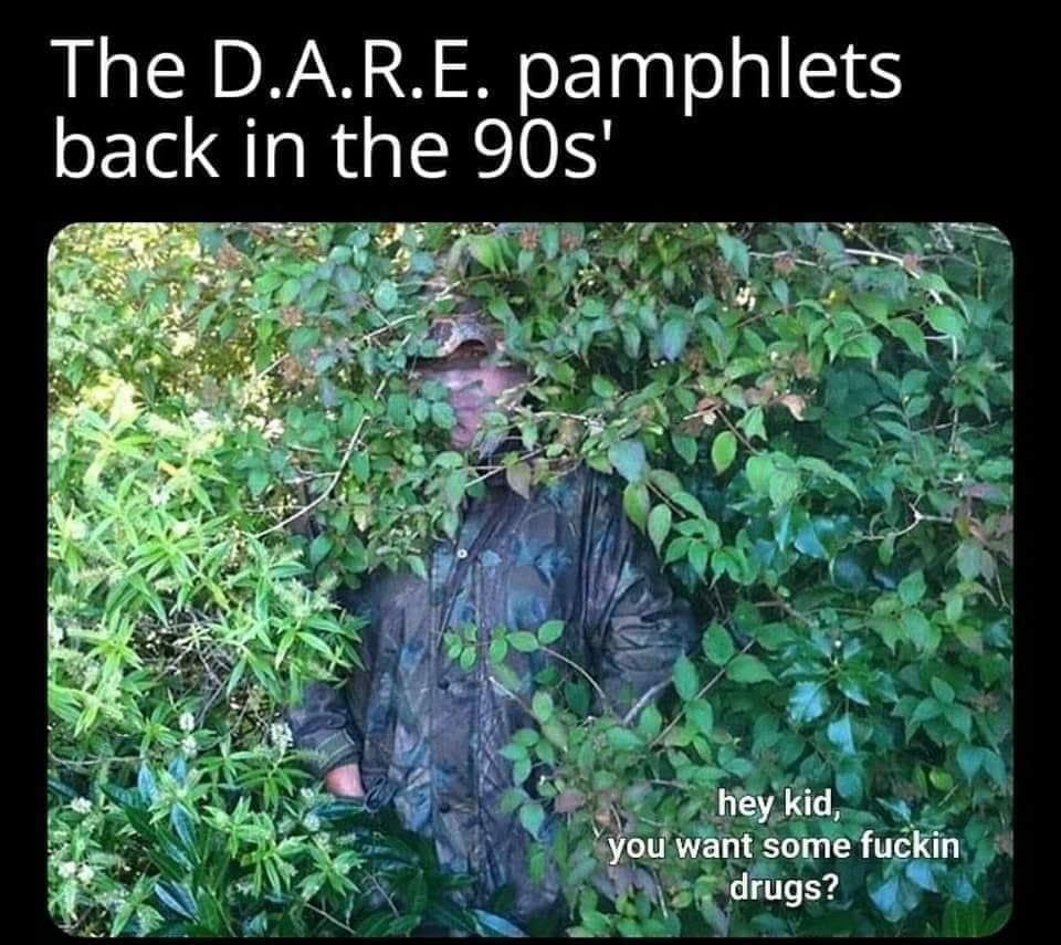 The D.A.R.E. pamphlets back in the 90s'