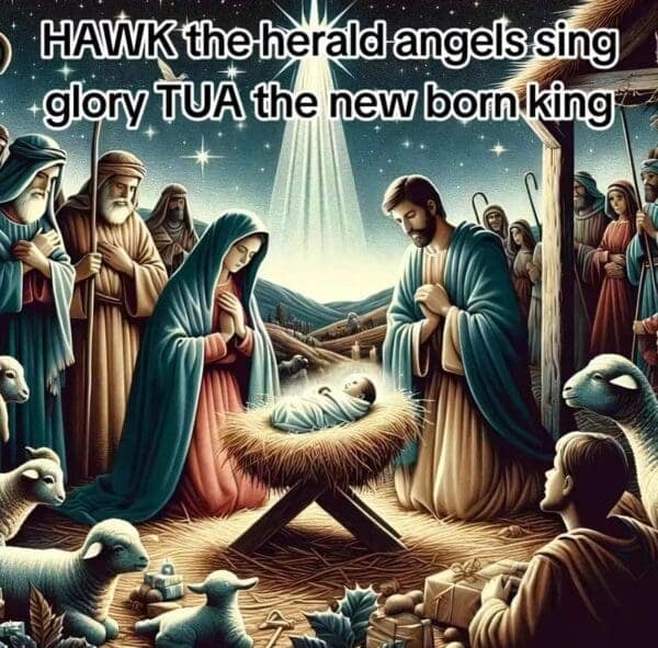 HAWK the herald angels sing glory TUA the new born king