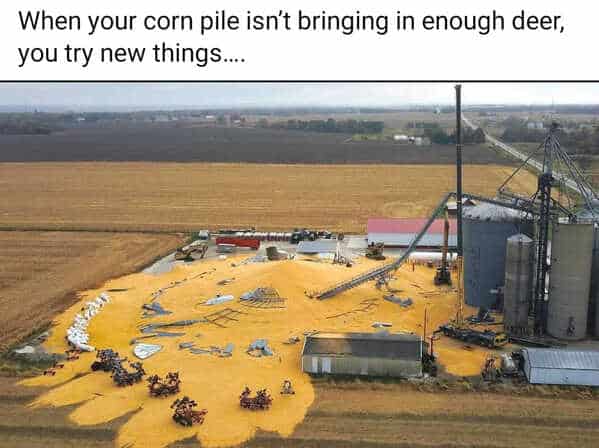 When your corn pile isn't bringing in enough deer, you try new things....