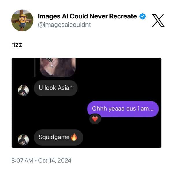 U look Asian Ohhh yeaaa cus i am... Squidgame