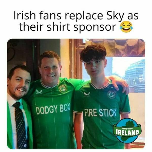 Irish fans replace Sky as their shirt sponsor