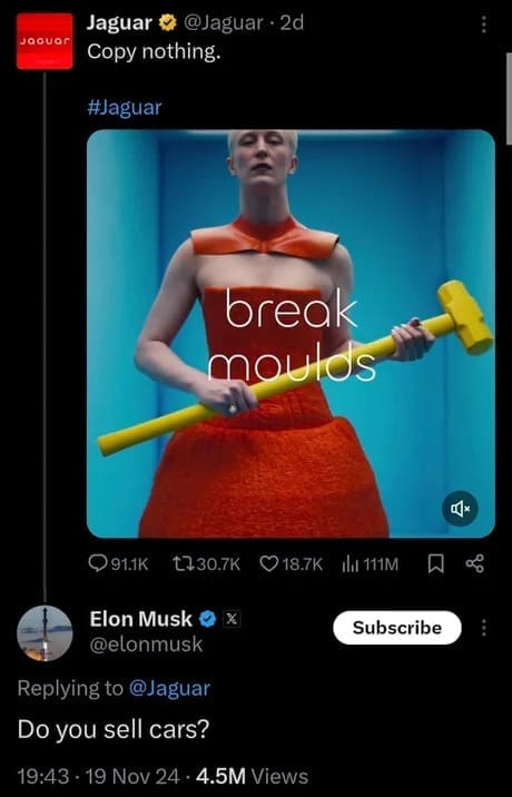 jaguar commercial memes, jaguar memes, Jaguar rebrand memes, Jaguar advertising memes, Jaguar branding memes, brand criticism memes, advertising fail memes, corporate rebrand jokes, marketing memes, logo critique memes, car brand memes