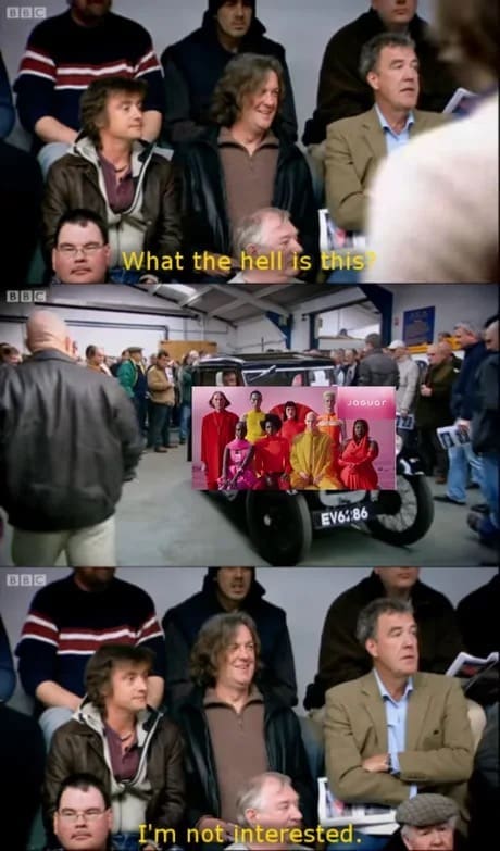 jaguar commercial memes, jaguar memes, Jaguar rebrand memes, Jaguar advertising memes, Jaguar branding memes, brand criticism memes, advertising fail memes, corporate rebrand jokes, marketing memes, logo critique memes, car brand memes