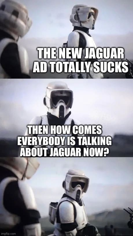 jaguar commercial memes, jaguar memes, Jaguar rebrand memes, Jaguar advertising memes, Jaguar branding memes, brand criticism memes, advertising fail memes, corporate rebrand jokes, marketing memes, logo critique memes, car brand memes