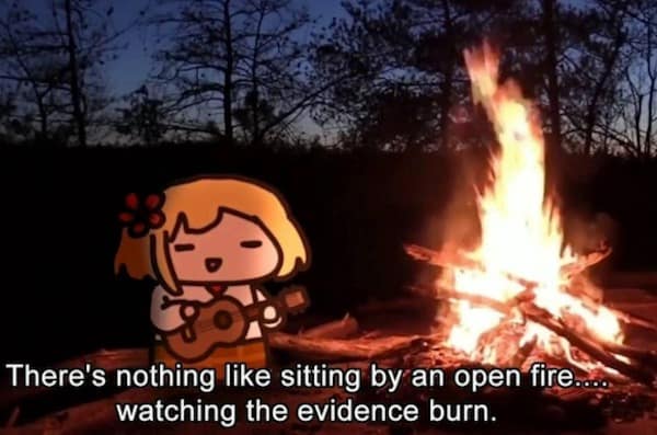 There's nothing like sitting by an open fire.. watching the evidence burn.