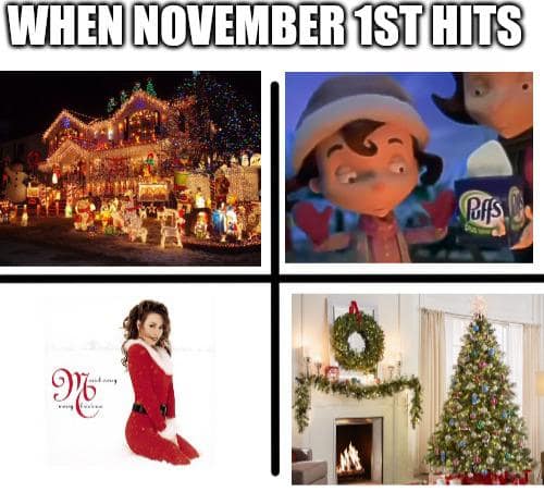 october 31st vs november 1st memes, October 31 to Nov 1 memes, October 31 memes, Halloween vs Christmas memes, holiday transition memes, spooky memes