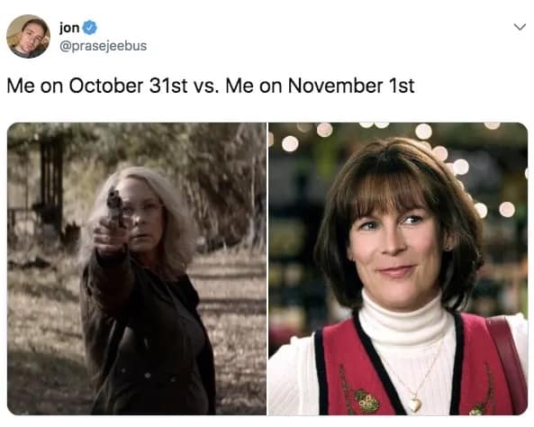 october 31st vs november 1st memes, October 31 to Nov 1 memes, October 31 memes, Halloween vs Christmas memes, holiday transition memes, spooky memes