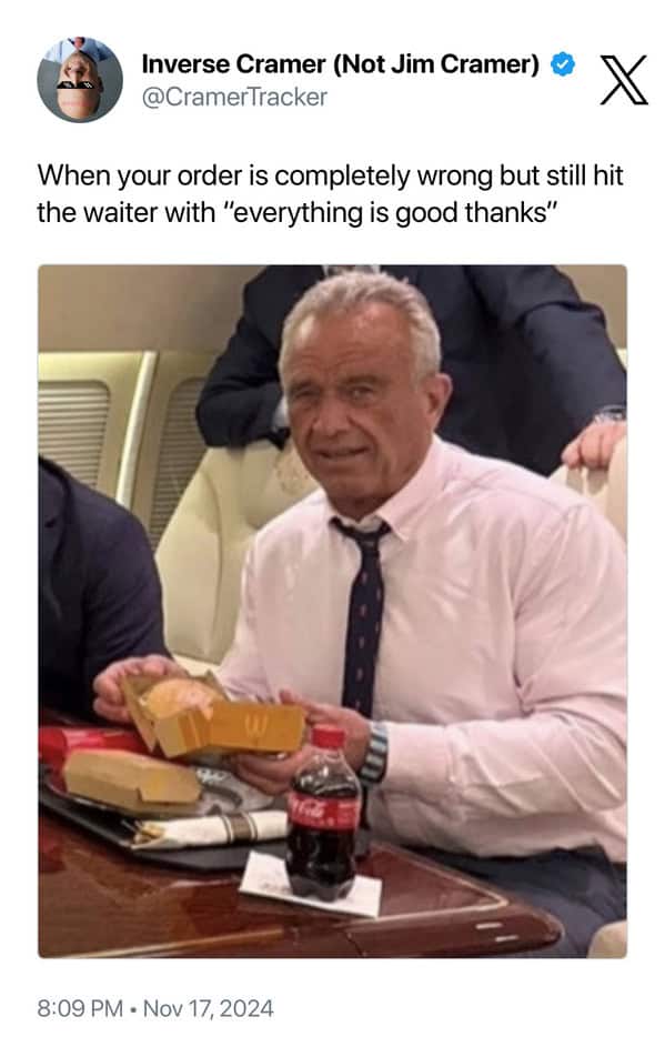 When your order is completely wrong but still hit the waiter with "everything is good thanks"