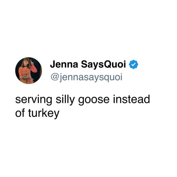 serving silly goose instead of turkey