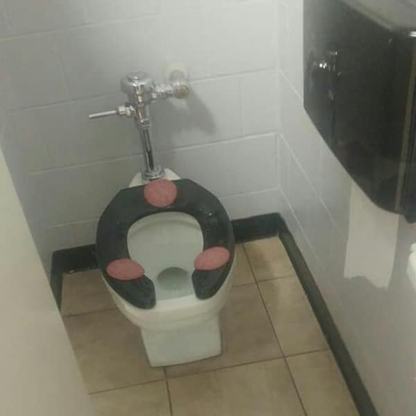 toilets with threatening auras, ominous toilets, creepy toilets, scary bathroom signs creepy toilets, ominous bathroom decor, unsettling restroom designs hilarious toilets, spooky bathroom fixtures, funny restroom signs