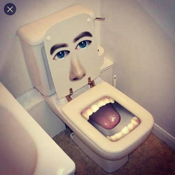 toilets with threatening auras, ominous toilets, creepy toilets, scary bathroom signs creepy toilets, ominous bathroom decor, unsettling restroom designs hilarious toilets, spooky bathroom fixtures, funny restroom signs