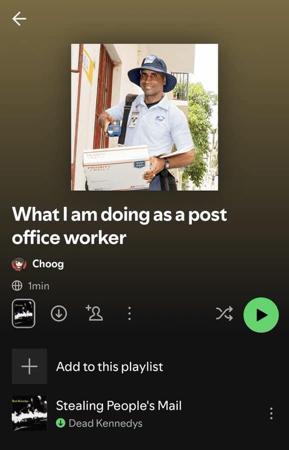 What I am doing as a post office worker