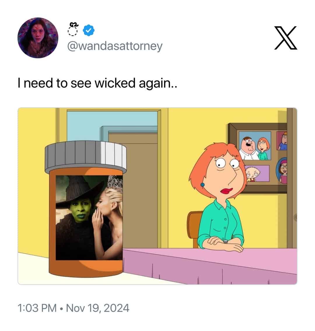 I need to see wicked again..