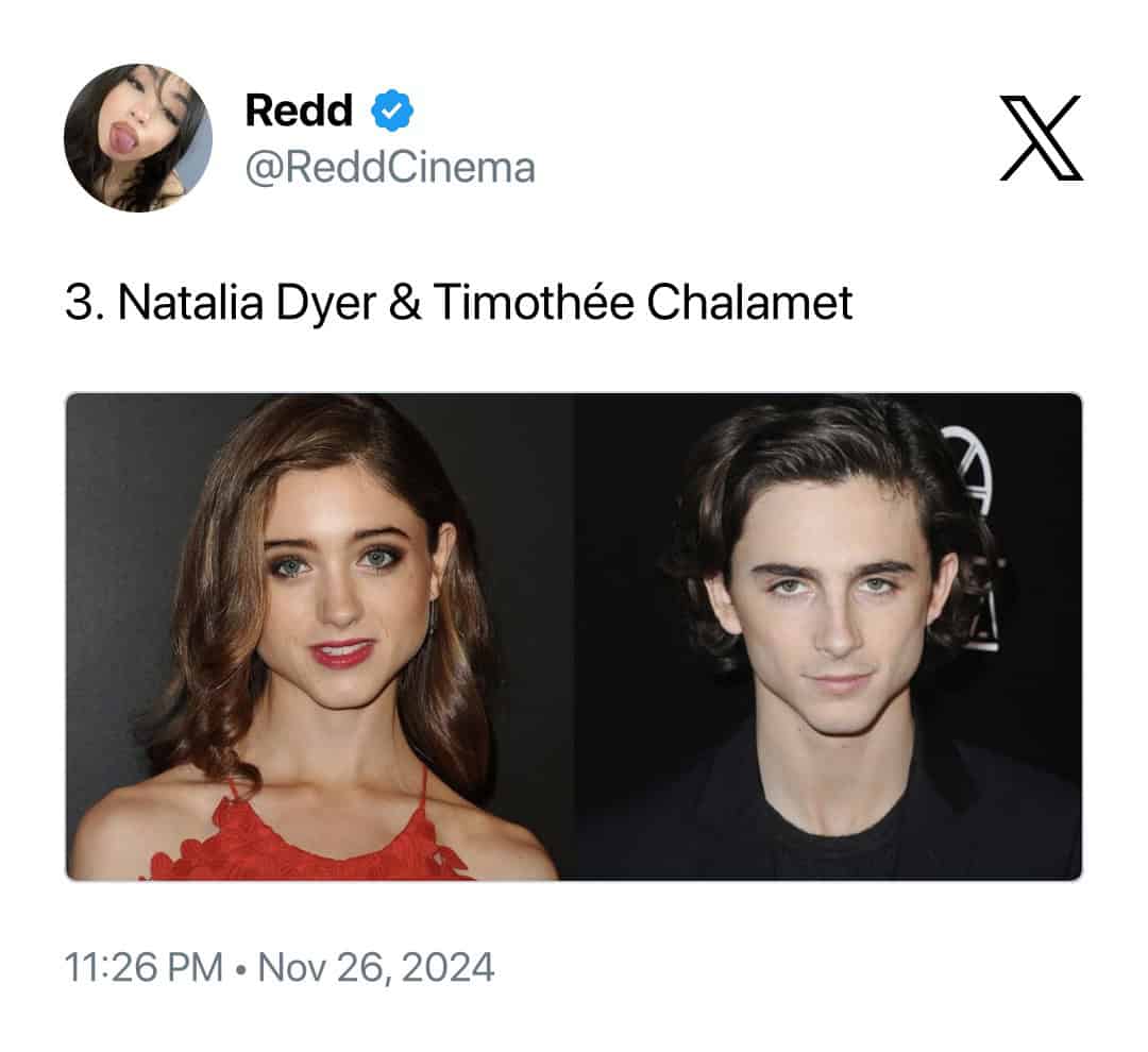 Natalia Dyer & Timothée Chalamet