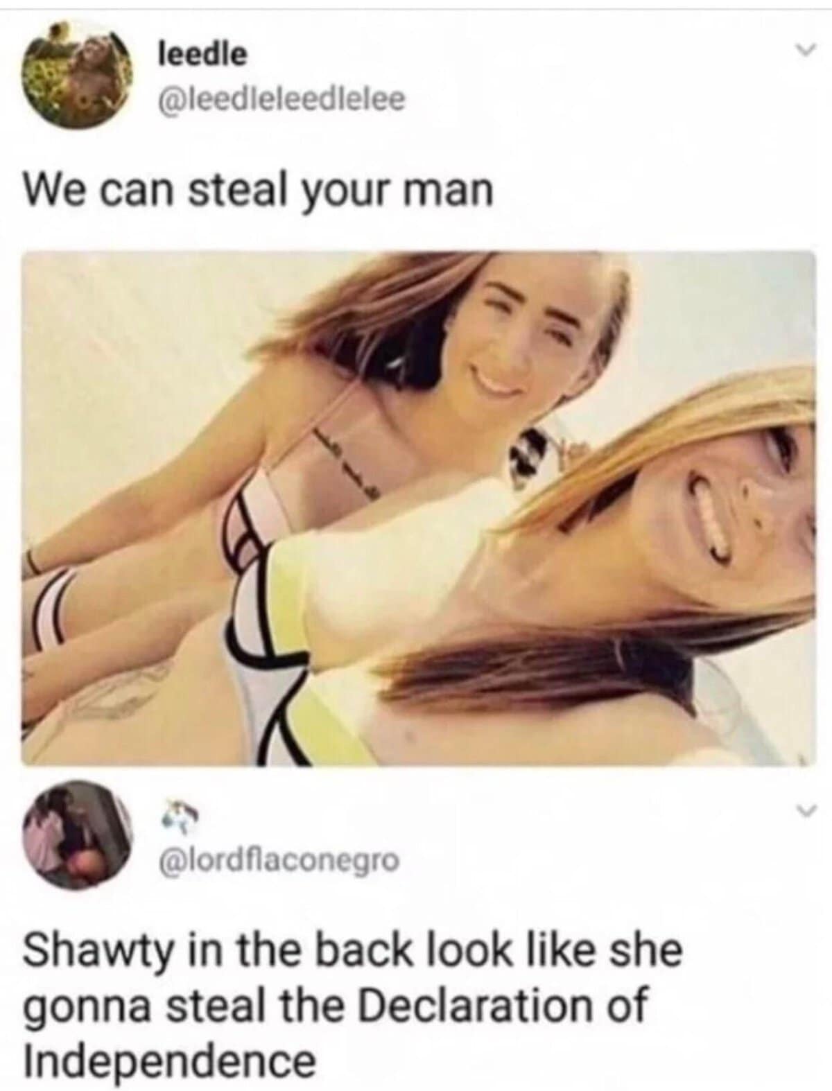 Shawty in the back look like she gonna steal the Declaration of Independence