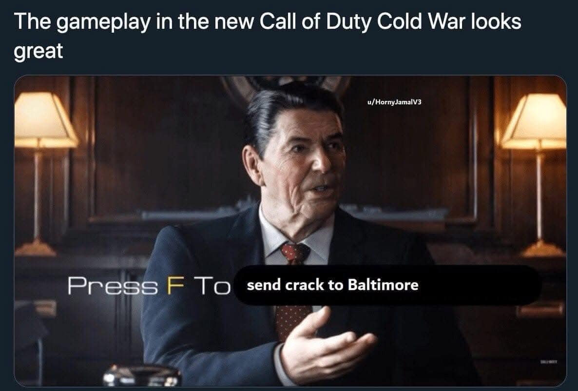 The gameplay in the new Call of Duty Cold War looks great Press F To send crack to Baltimore