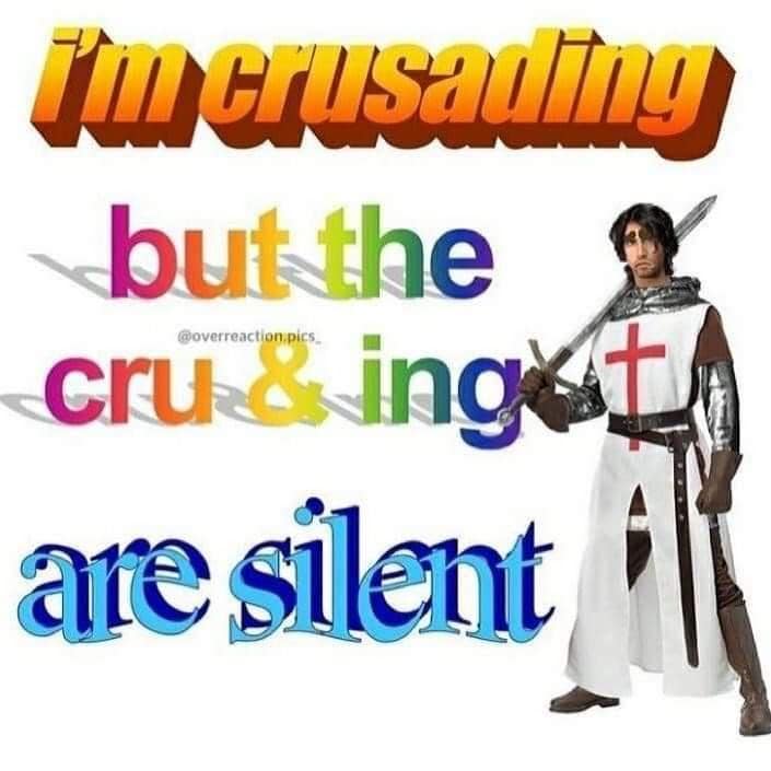 I'm crusading but the cru & ing are silent