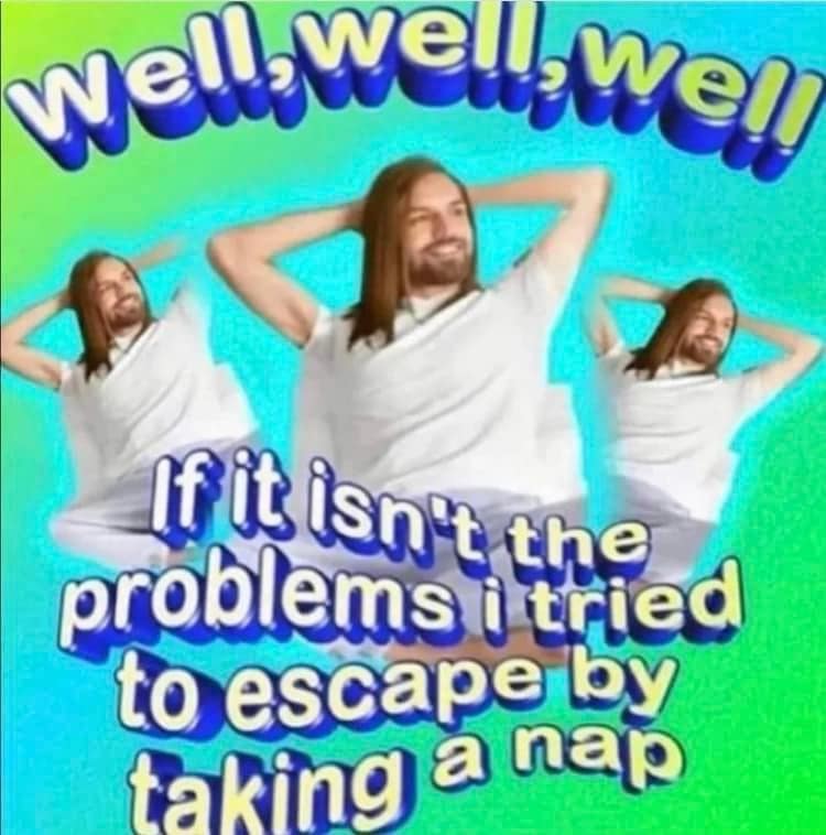 well wellwen fit isn't the problems i tried to escape by taking a nap