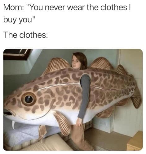 Mom: "You never wear the clothes I buy you" The clothes: