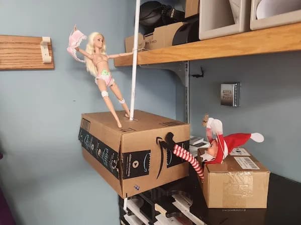 funny elf on a shelf ideas, elf on the shelf memes, elf prank suggestions, elf mischief concepts, humorous elf activities, elf-themed humor images, toy elf jokes, miniature troublemaker pics, witty elf antics, comedic elf positioning, ironic elf placements, elf on the shelf ideas for kids, child-friendly elf setups, kid-focused elf gags, youth-oriented elf displays