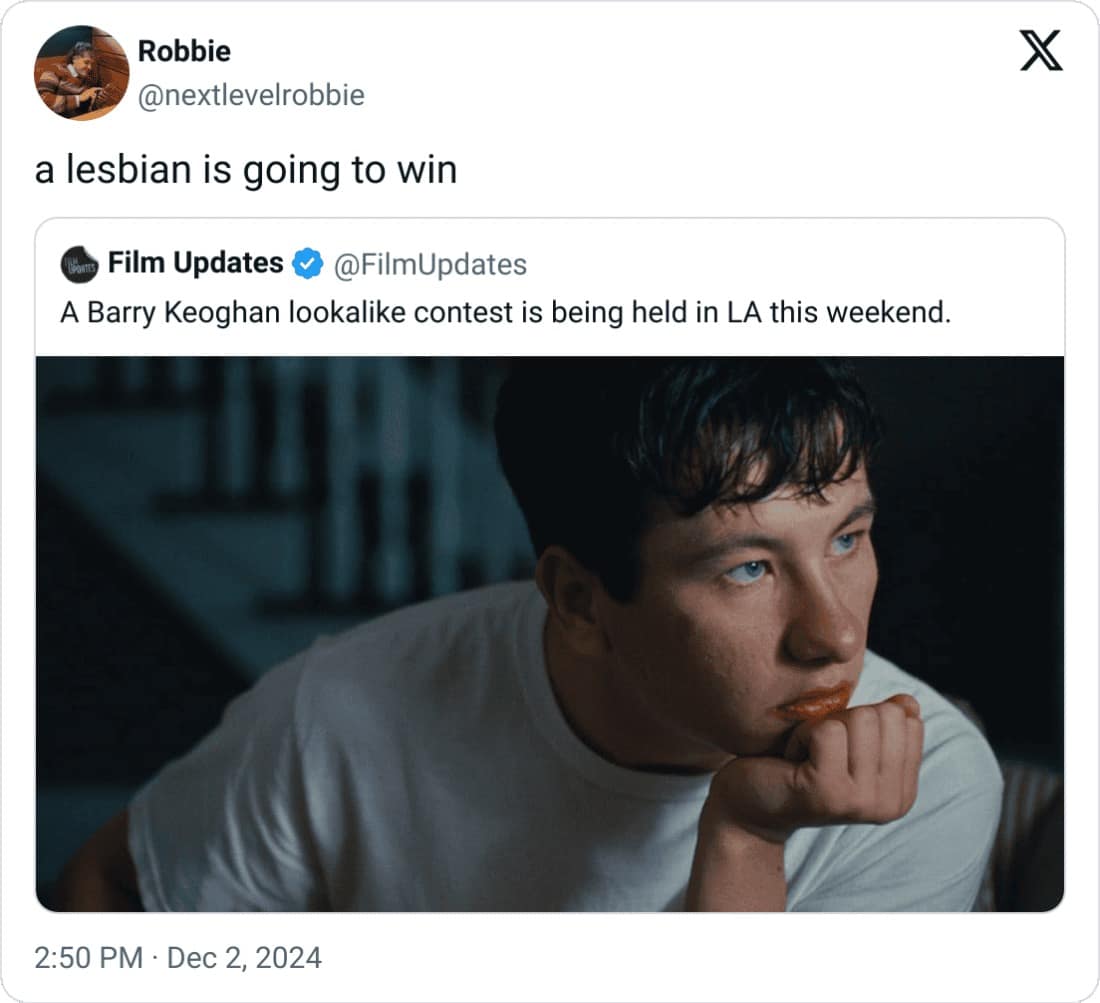 A Barry Keoghan lookalike contest is being held in LA this weekend.