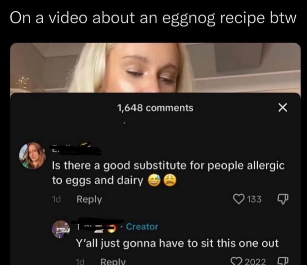 On a video about an eggnog recipe btw