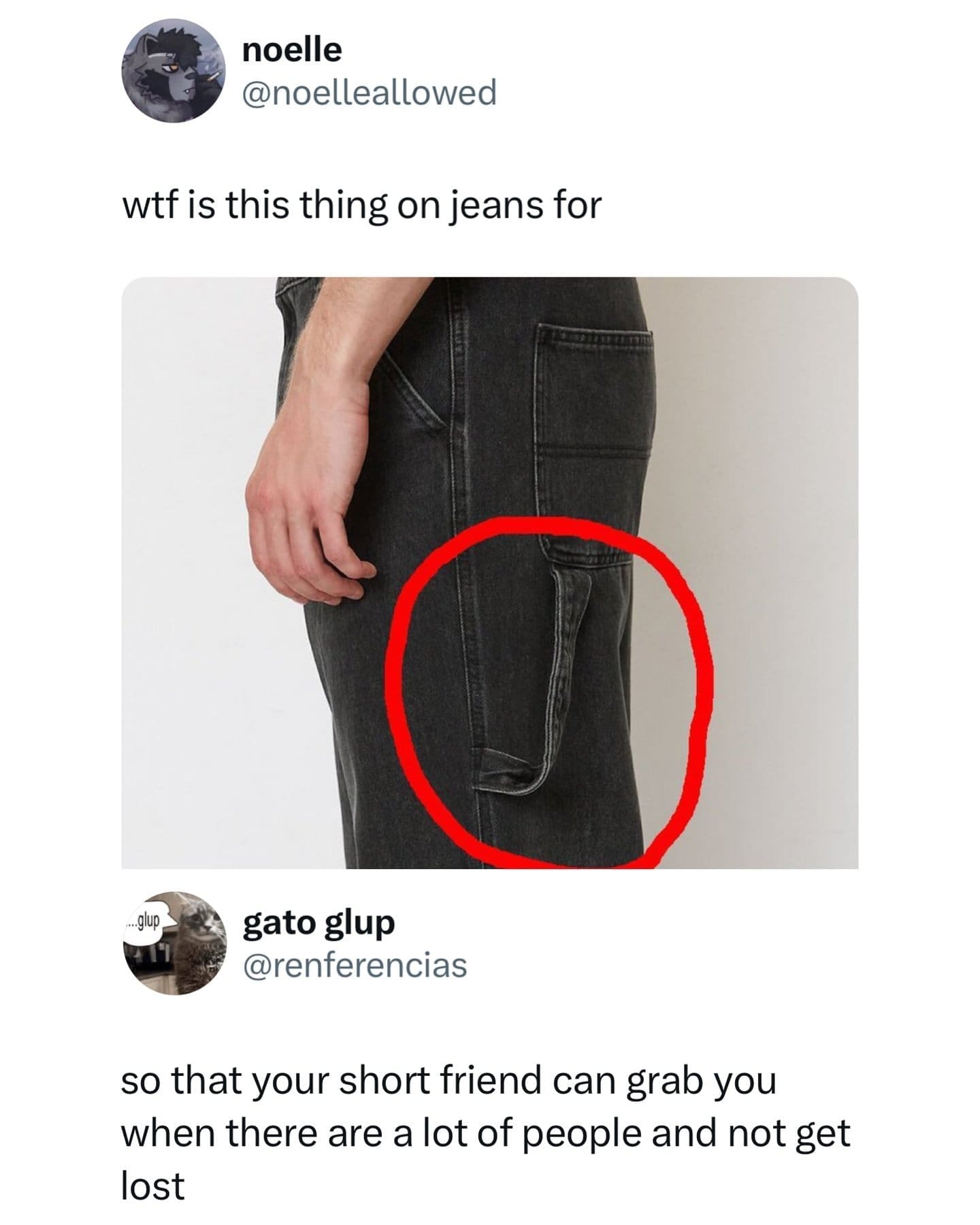 so that your short friend can grab you when there are a lot of people and not get lost