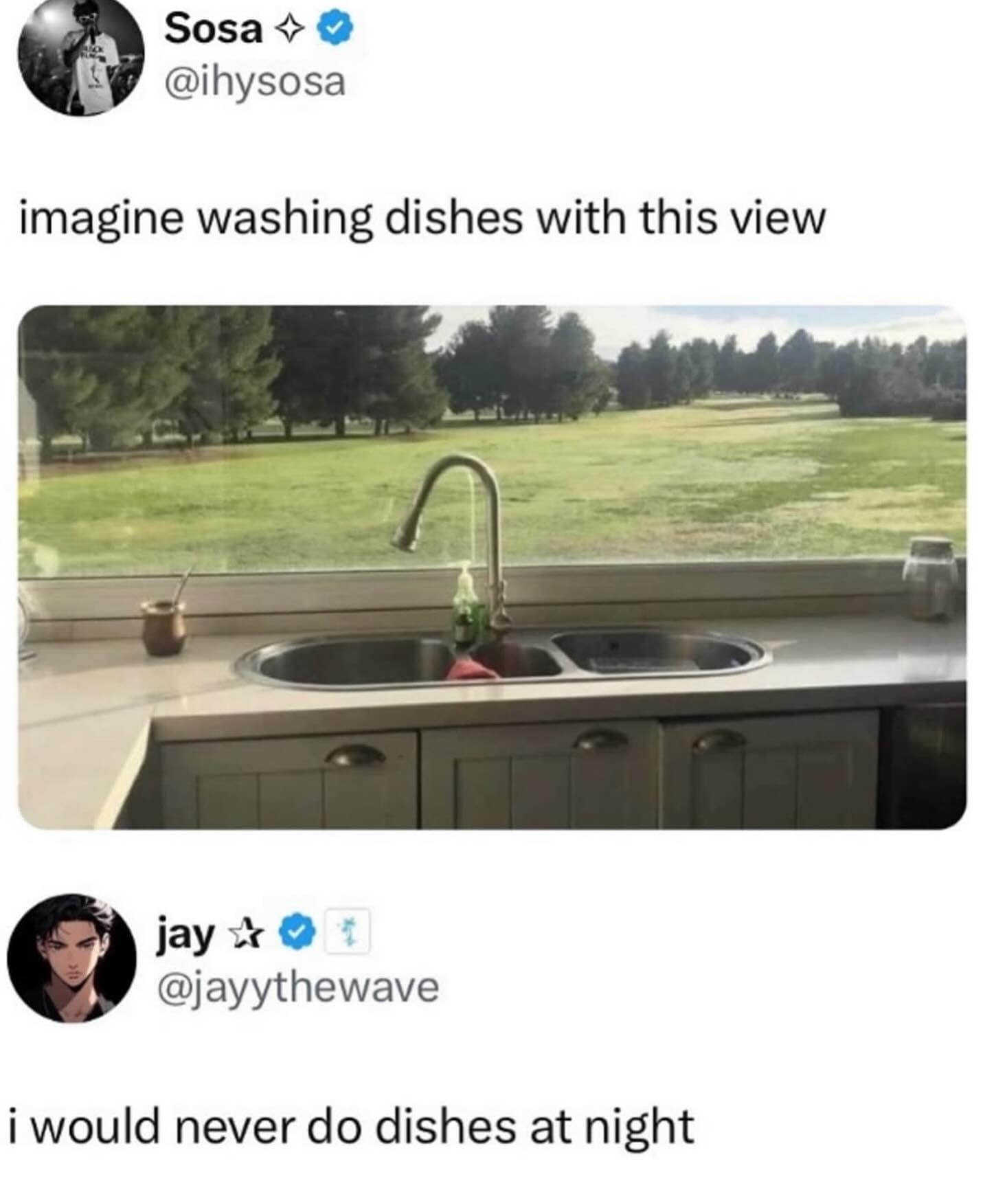 i would never do dishes at night